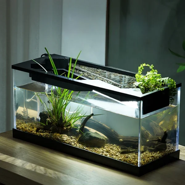 Small Fish Tank Aquarium Tank with Build-in Light