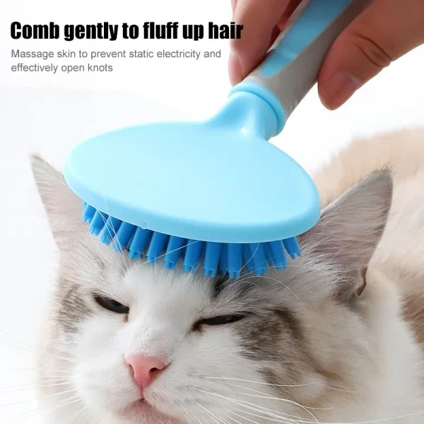 Pet Massage Shedding Brush with Self-cleaning Slicker