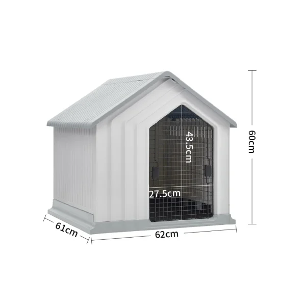 White Waterproof Plastic Dog House with Door