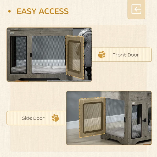Modern Pet Crate End Table w/ Double Doors