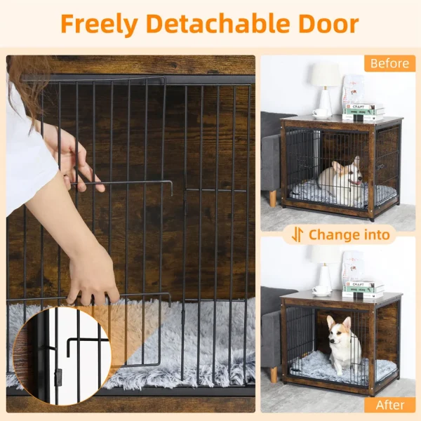 Large Dog Kennel with Double Door and Removable Tray