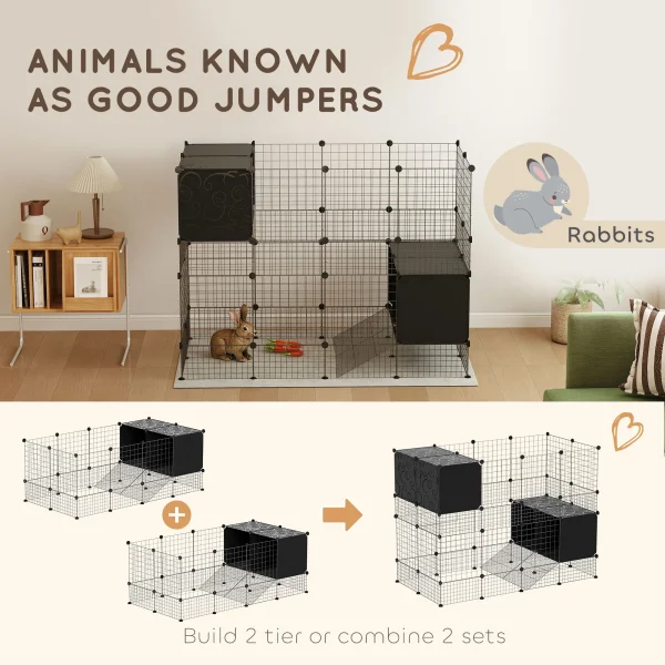 DIY Small Animal Cage w/ Elevated Huts