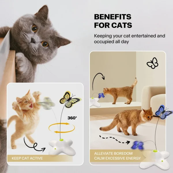 Cat Toy, Flutter Bug Interactive Electronic Cat Stimulating Toy