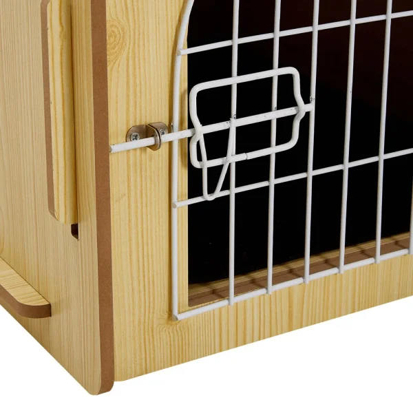 Tieker Wooden Pet Dog House with Wire Door and Window Pet Furniture Dog Cage Cat Cage Outdoor Wooden House Kennel