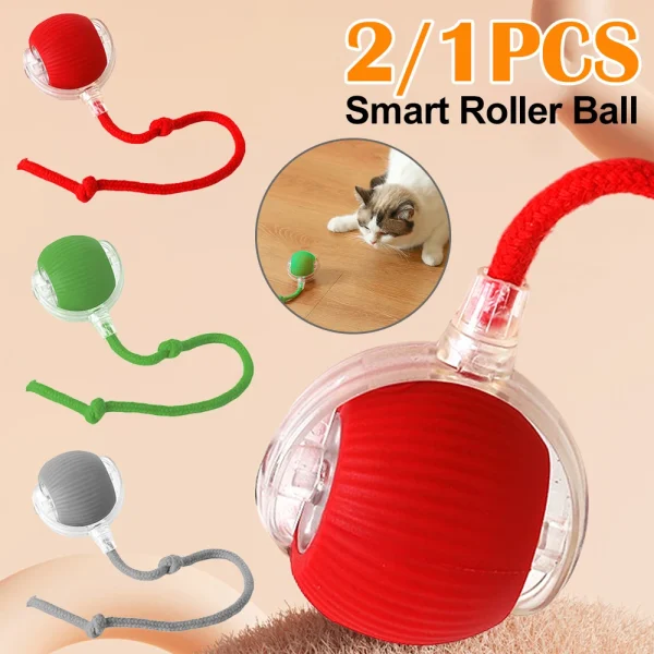2/1PCS Interactive Ball Cat Toys Automatic Electric Fast Rolling Ball