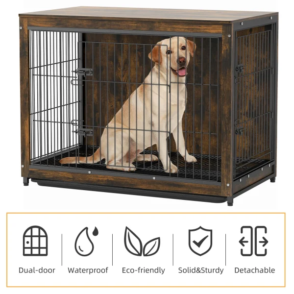 Pet Cage Kennels with 2 Doors and Removable Tray