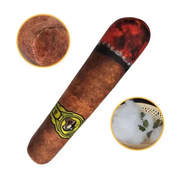 1/2pcs Funny Cigar Design Pet Grinding Teeth Squeaky Plush Toy