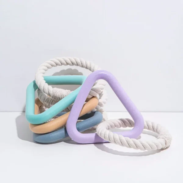 Pet Chew Toys Triangle TPR Cotton Rope