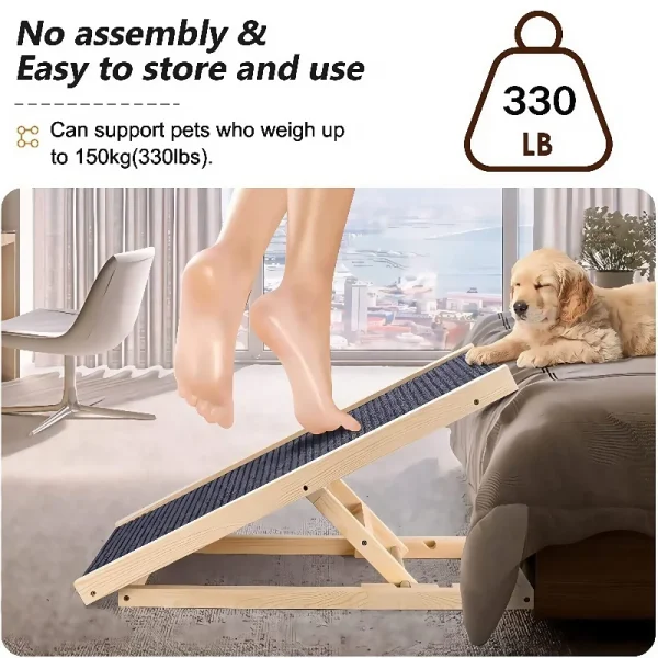 Height-Adjustable Dog Stairs for Couch/Bed Access