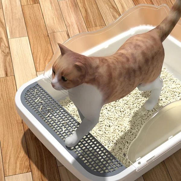 Large Capacity Semi-Enclosed Cat Litter Box