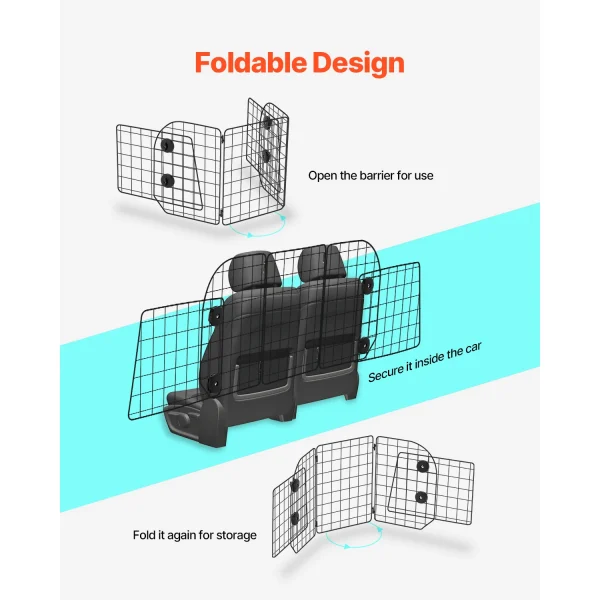 Dog Car Barrier Universal-Fit Back Seat