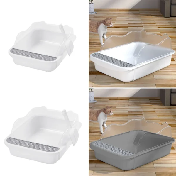 Large Capacity Semi-Enclosed Cat Litter Box