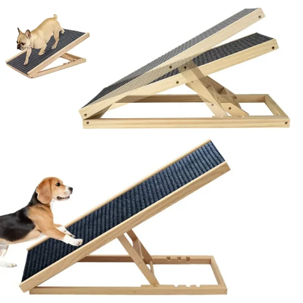 Height-Adjustable Dog Stairs for Couch/Bed Access