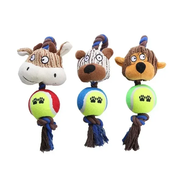 Corduroy Tennis Cotton Rope Dog Toy