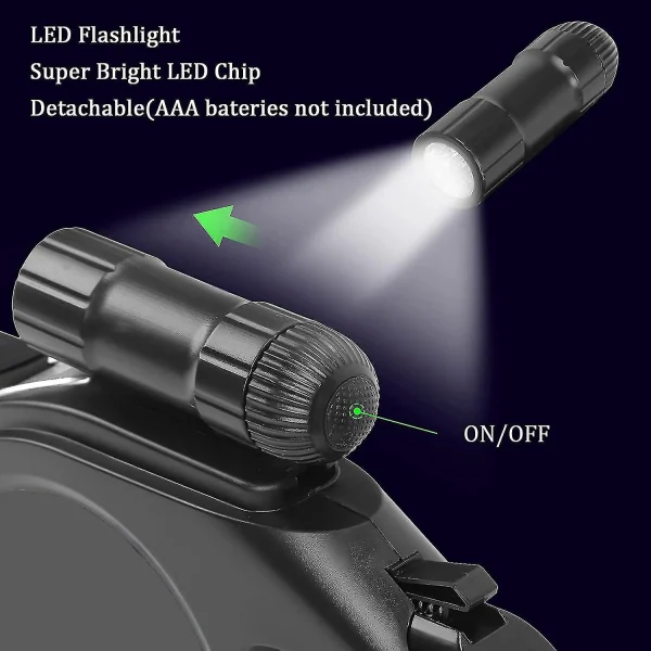 8M 50KG Retractable Dog Leash with LED Night Lights