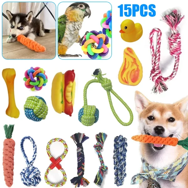 15pcs Dog Plush Toy Set