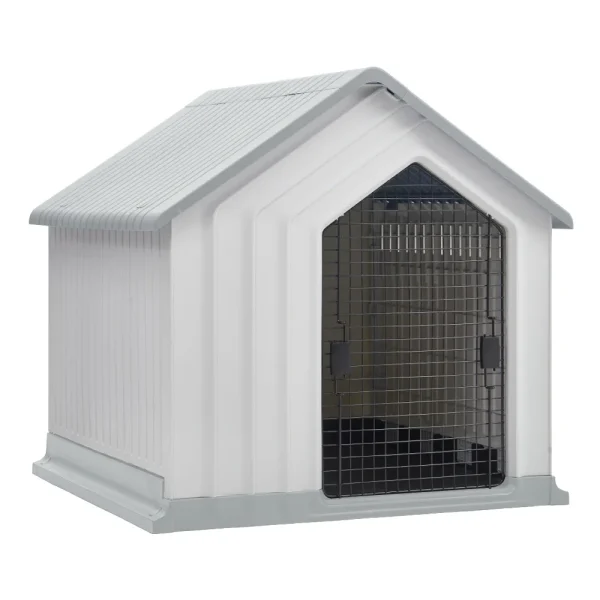 White Waterproof Plastic Dog House with Door