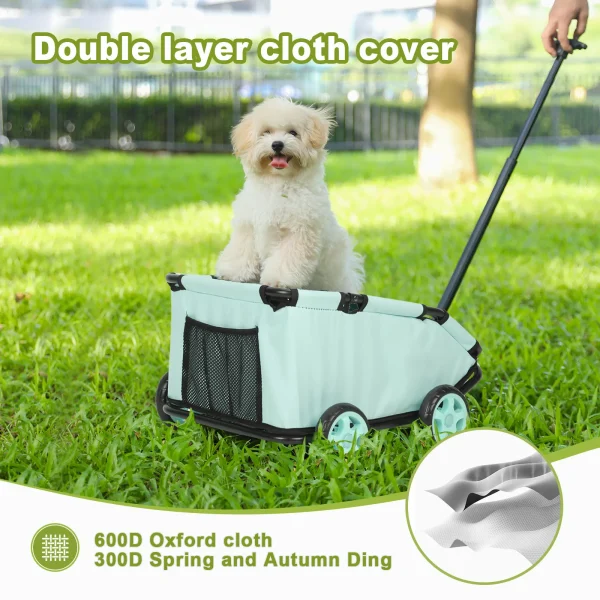 Small Pet Cart 4 Wheels Folding Dog Stroller Lightweight 360°