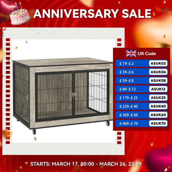 Dog Crate Furniture on Wheels, for Medium Dogs
