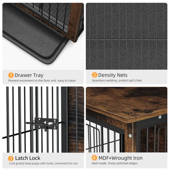 Pet Cage Kennels with 2 Doors and Removable Tray