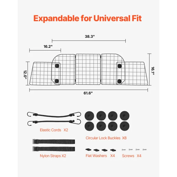 Dog Car Barrier Universal-Fit Back Seat
