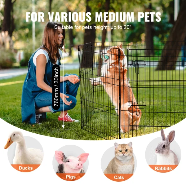 Dog Playpen Foldable Metal Exercise