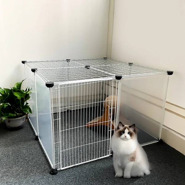 Voltsify 12/16/18 Panels Portable Clear Pet Playpen Fence with Door for Outdoor and Indoor Use