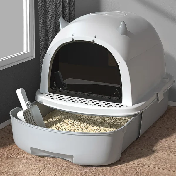Enclosed Cat Litter Box with Cat Litter Scoop