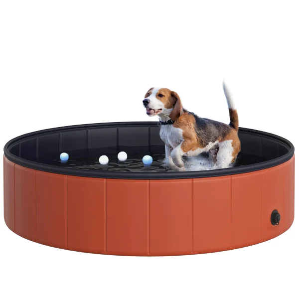 PawHut Pet Paddling Pool Cat, Dog Indoor/ Outdoor Foldable Diameter