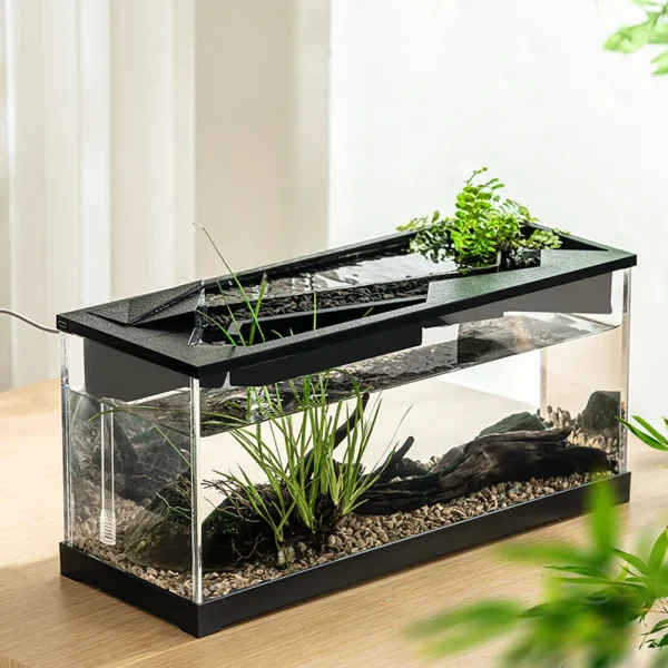 Small Fish Tank Aquarium Tank with Build-in Light