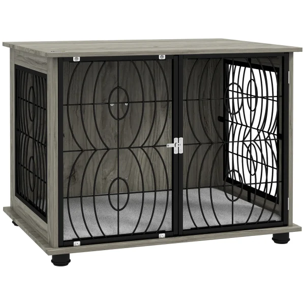 Dog Crate Furniture End Table w/ Cushion
