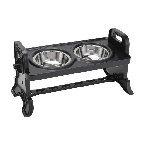 3-Level Adjustable Elevated Dog Feeder with 2 Stainless Steel Bowls