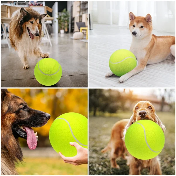 9.5‘’Oversize Giant Tennis Balls Inflatable Tennis Ball with Pump, Dog Toy