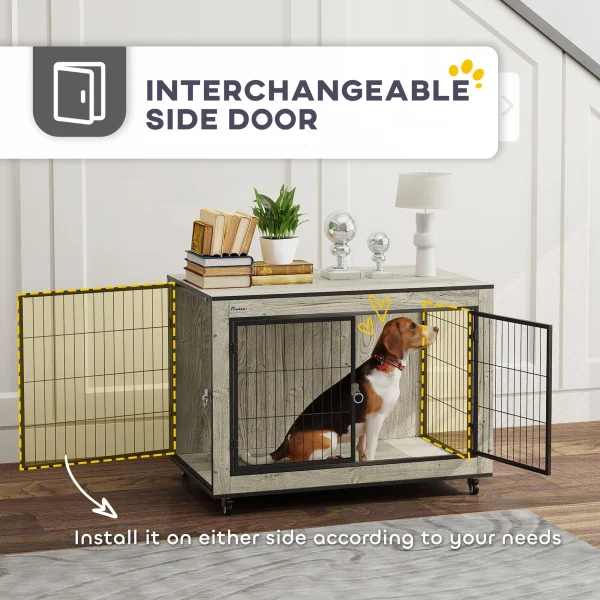 Dog Crate Furniture on Wheels, for Medium Dogs