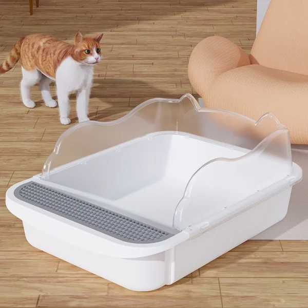 Large Capacity Semi-Enclosed Cat Litter Box