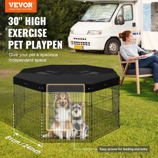 Dog Playpen Foldable Metal Exercise
