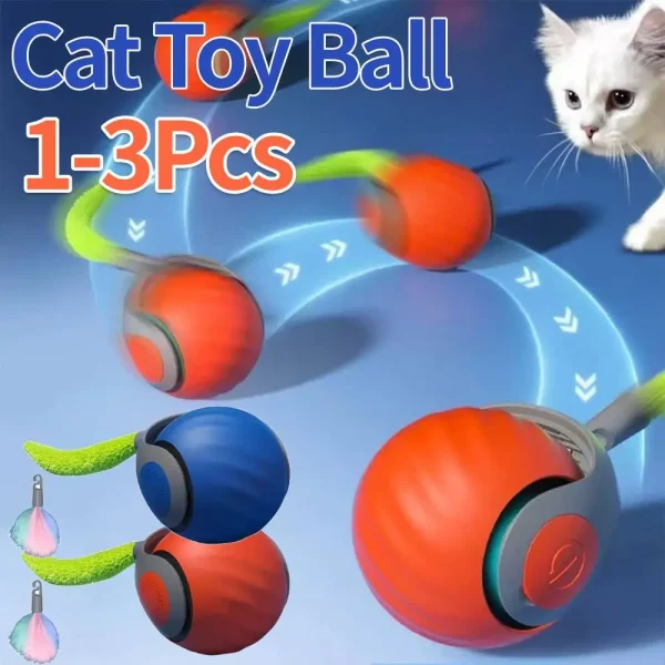 1-3Pcs Automatic Moving Cat Toy Ball Smart Cat Toys 2-Speed Adjustment