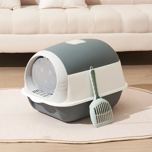 Detachable Cat Litter Box with UV Sterilizer Lamp & Scoop