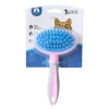 Pet Massage Shedding Brush with Self-cleaning Slicker