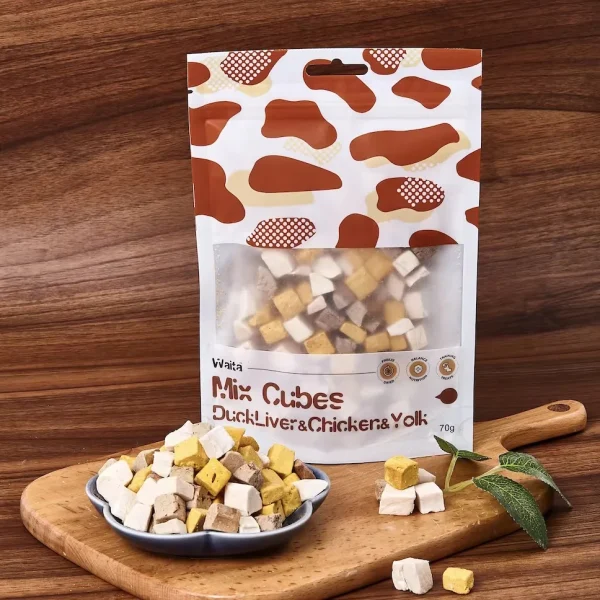 Waita Freeze Dried Mixed Cube (DuckLiver & Chicken & Yolk) 70g