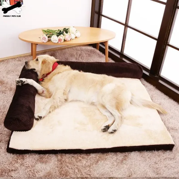 Soft Pet Bed with Washable Cover And Detachable Mat