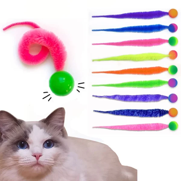 Interactive Cat Toy, Colorful Bouncing Ball