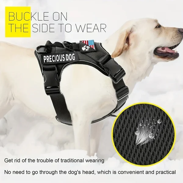 Service Dog Harness, Reflective Dog Vest Harness with 5 PCS Patches
