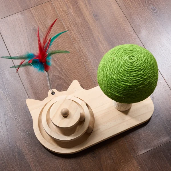 Cat Turntable Toy, 3 in 1 Scratching Board