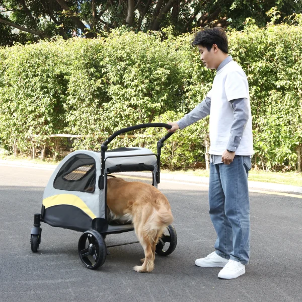 Portable Dog Stroller, 4 Wheels for Large Dogs
