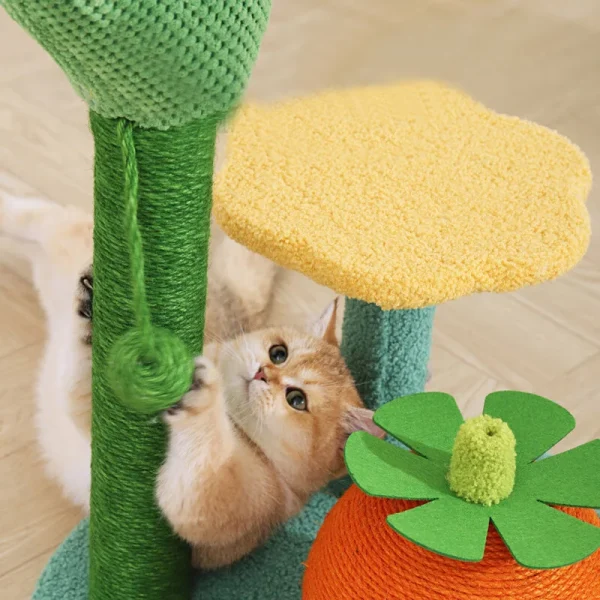 Flower Tree, Multi-Level Cat Tower with Sisal Scratching Posts