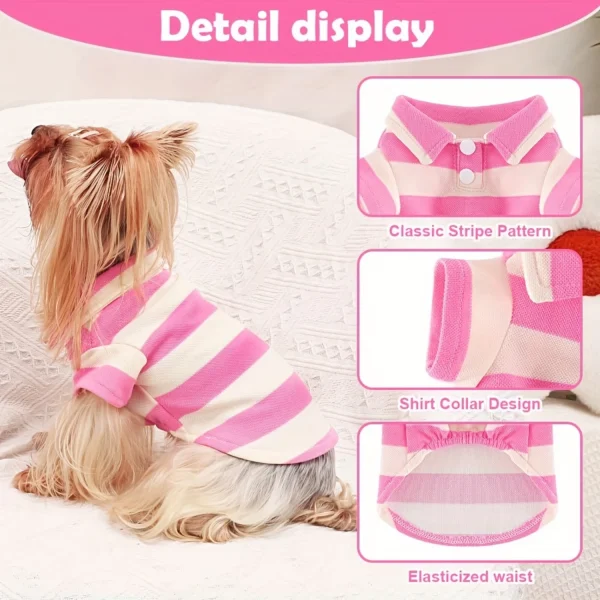 Collared Summer Shirt for Small Dogs and Cats