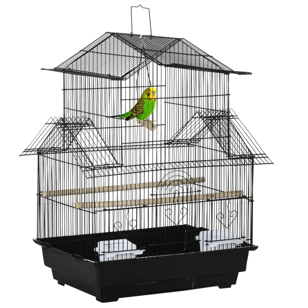 Metal Bird Cage Small With Perch and Food Container