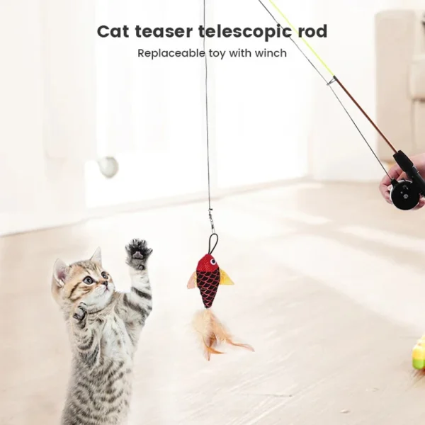 Retractable Fishing Rod Cat Teaser