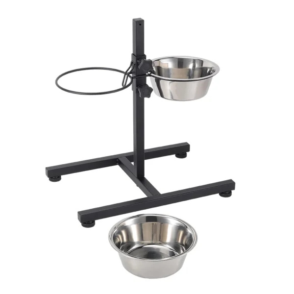 Adjustable Height Dog Feeder, Stainless Steel with Double Bowl